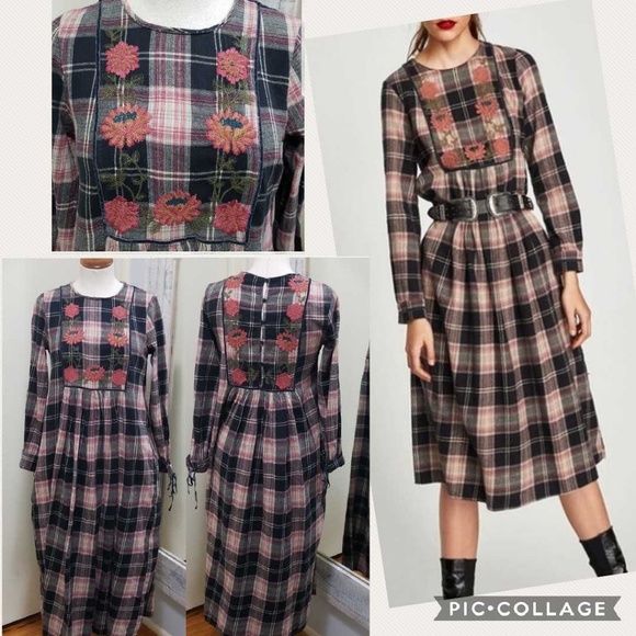 zara flannel dress
